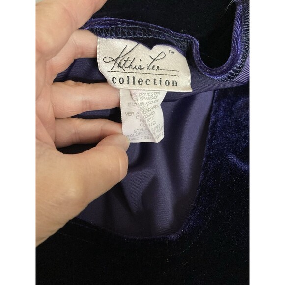 Kathie Lee Collection Skirt M And Top L Royal Blue Purple Velvet Vintage - Picture 8 of 10